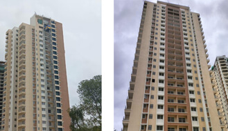 Brigade Komarla Heights Tower A : Terrace slab and above terrace structure works completed. Internal
Finishing ,External painting and Hardscape works are in progress as on June '24