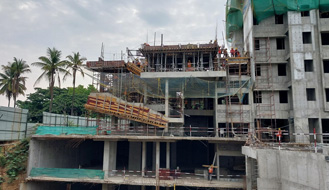 Komarla Heights Club House (view from West side) : Third floor slab works in progress as on March '23