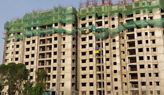 Brigade Komarla Heights Tower B (view from west side) : 12th floor slab concreting 100% completed & 13th floor works are in progress as on May '23